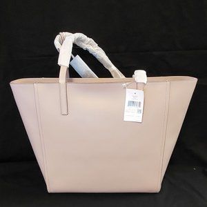 Kate Spade New York "Lalena" Taupe Double Straps Pocket Leather Tote Bag $429